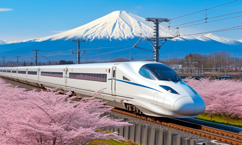 shinkansen infront of my fuji