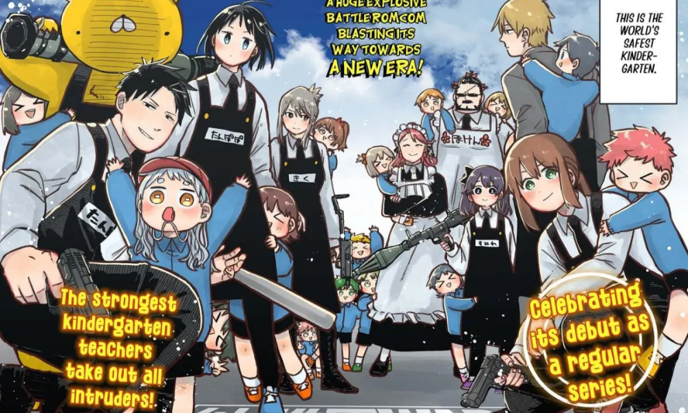 kindergarten wars, an action and romance packed manga like dandadan.