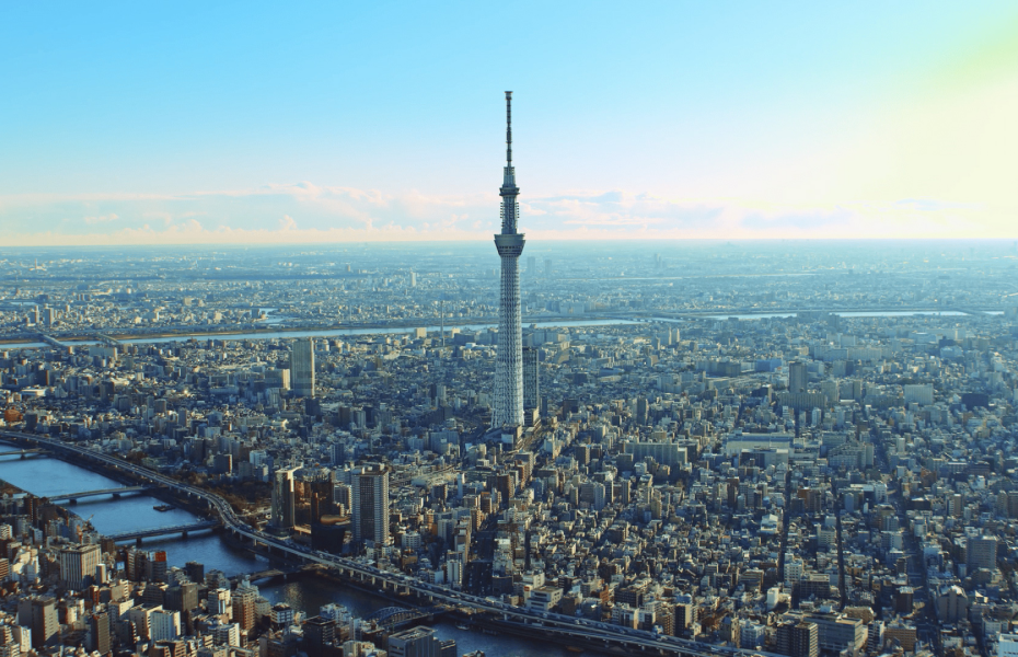 tokyo skytree, where time passes more quickly at the top.