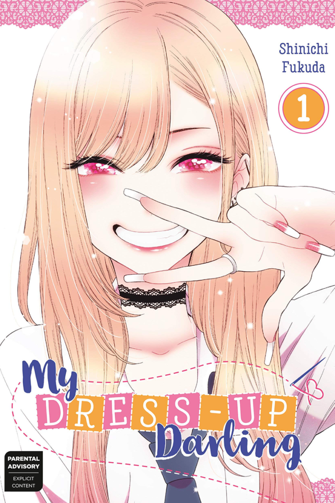 my dress up darling manga volume 1, sono bisque doll wa koi wo suru manga panels, gojou and marin, 