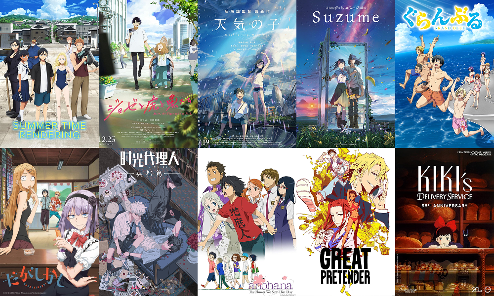 sci fi, high school, summer wars, anime to watch, summer vacation, slice of life, best anime for summer, Summer Time Rendering, Josee, The Tiger and the Fish, Weathering With You, Suzume, Grand Blue Dreaming, Dagashi Kashi, Link Click, Anohana, Great Pretender, Kikis Delivery Service