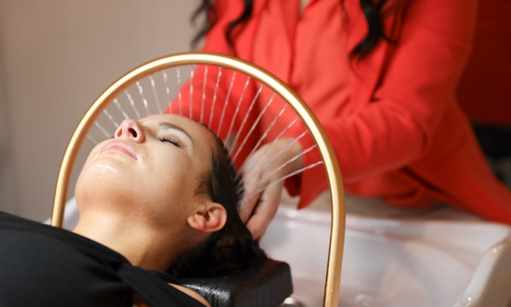 waterfall massage; japanese head spa treatment, hair treatment