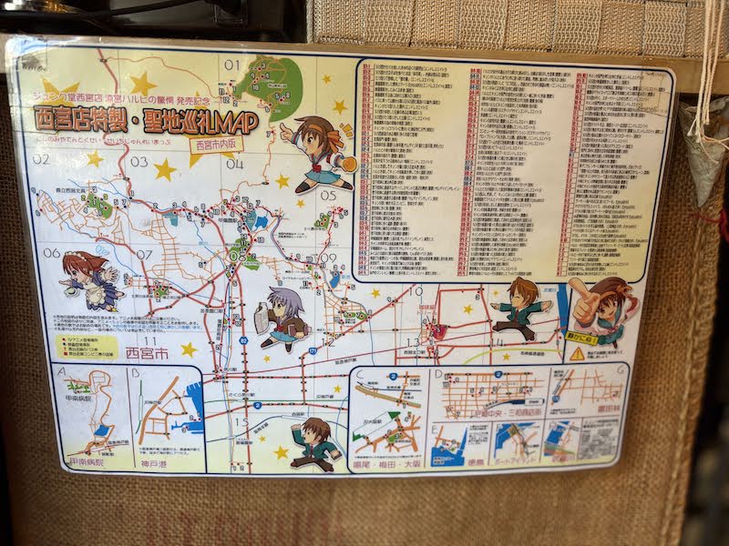 Haruhi Suzumiya anime pilgrimage map