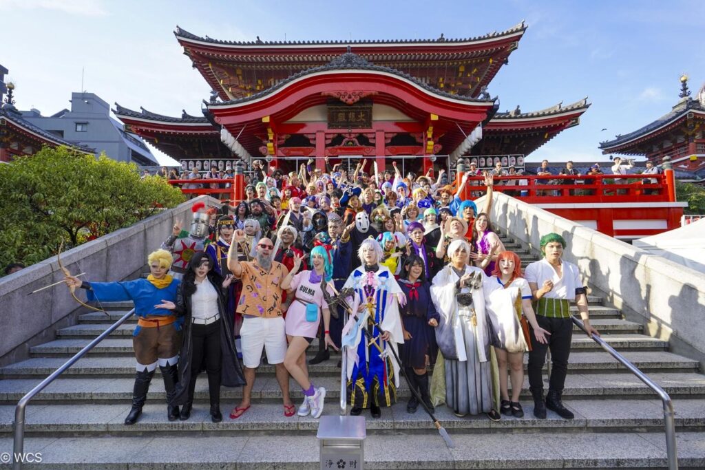 World Cosplay Summit 2026 participants gathering at Osu Kannon Temple in Nagoya Japan